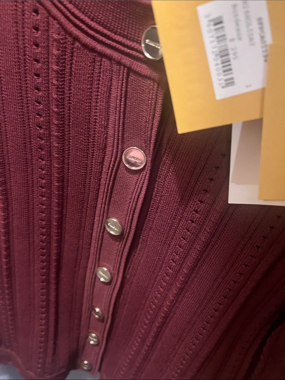 Sandro Holiday Cropped Bordeaux Cardigan - Size Small - Brand New with tags - Picture 3 of 8